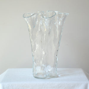 Blenko large ruffled art glass vase - West Virginia, USA 1980s-AVVE.ny