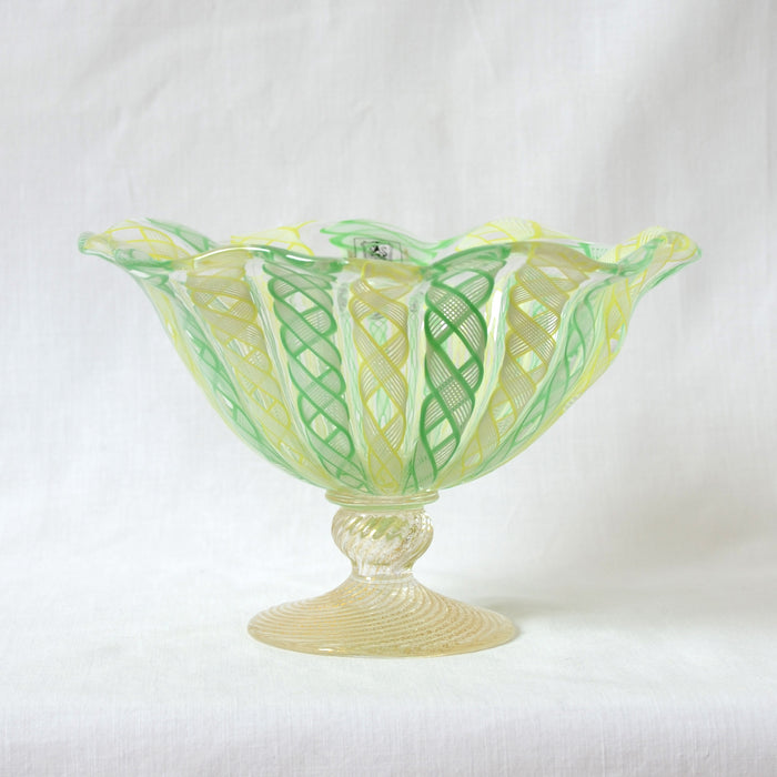 F&M Ballarin di Murano filigree glass bowl - Murano, Italy 1950s