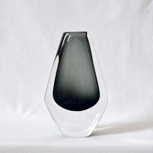 Nils Landberg for Orrefors glass sommerso Dusk series vase - Sweden 1956