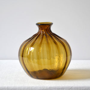 Vintage amber glass vase - 1930s-AVVE.ny