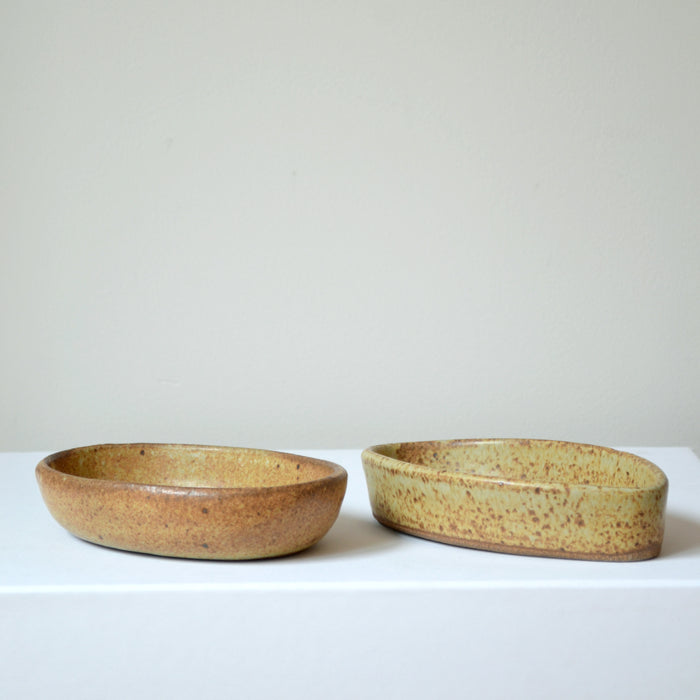 Pair of vintage studio pottery dishes