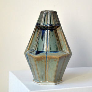 Denbac art deco hexagonal sandstone vase - France 1920s-AVVE.ny